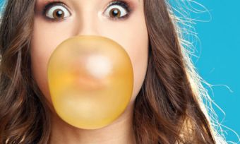 Blowing bubblegum
