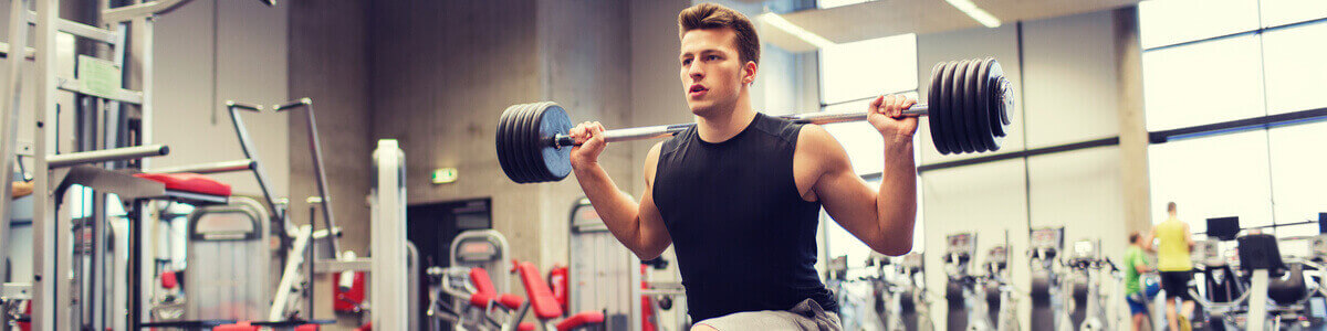 Man working out in gym