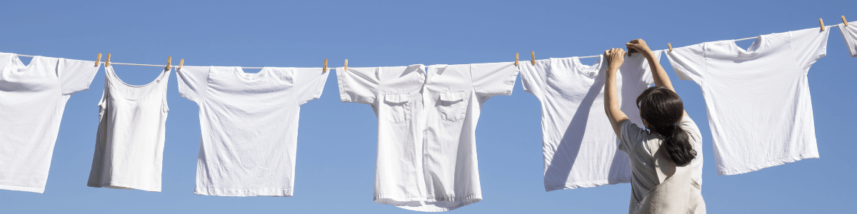 White clothes on washing line